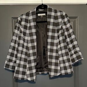 Kasper Women's Checkered Black and White Blazer